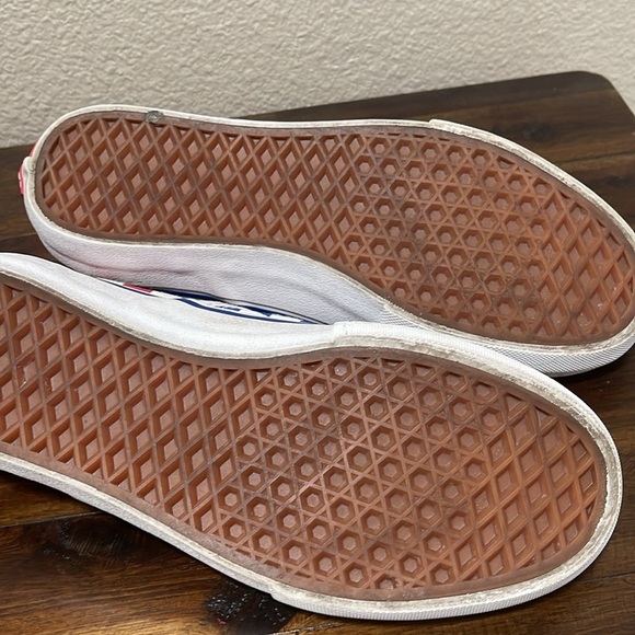 Vans Off The Wall checked Checkerboard Slip-On sneakers red blue white Mens 7.5 - Picture 10 of 16